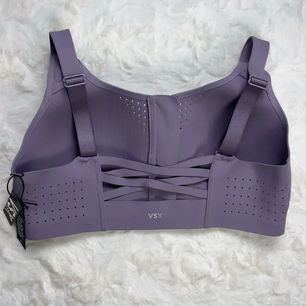 Victoria’s Secret Lilac Featherweight Max Sports Bra Zip‎ Strappy Back 36DDD - Picture 2 of 5